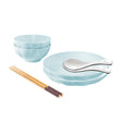 SOGA Light Blue Japanese Style Ceramic Dinnerware Crockery Soup Bowl Plate Server Kitchen Home Decor Set of 4 - Cafe Supply