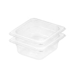 SOGA 65mm Clear Gastronorm GN Pan 1/6 Food Tray Storage Bundle of 2 - Cafe Supply