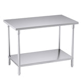 SOGA 120*70*85cm Commercial Catering Kitchen Stainless Steel Prep Work Bench