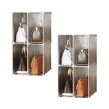 SOGA 2X 2 Tier Multifunctional PP Plastic Bag Box Portable Cubby DIY Storage Shelves Stackable Handbag Purse Organiser - Cafe Supply