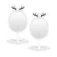 SOGA 2X White Antler LED Light Makeup Mirror Tabletop Vanity Home Decor - Cafe Supply