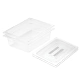 SOGA 150mm Clear Gastronorm GN Pan 1/2 Food Tray Storage Bundle of 2 with Lid - Cafe Supply