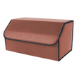 SOGA Leather Car Boot Collapsible Foldable Trunk Cargo Organizer Portable Storage Box Coffee Large - Cafe Supply