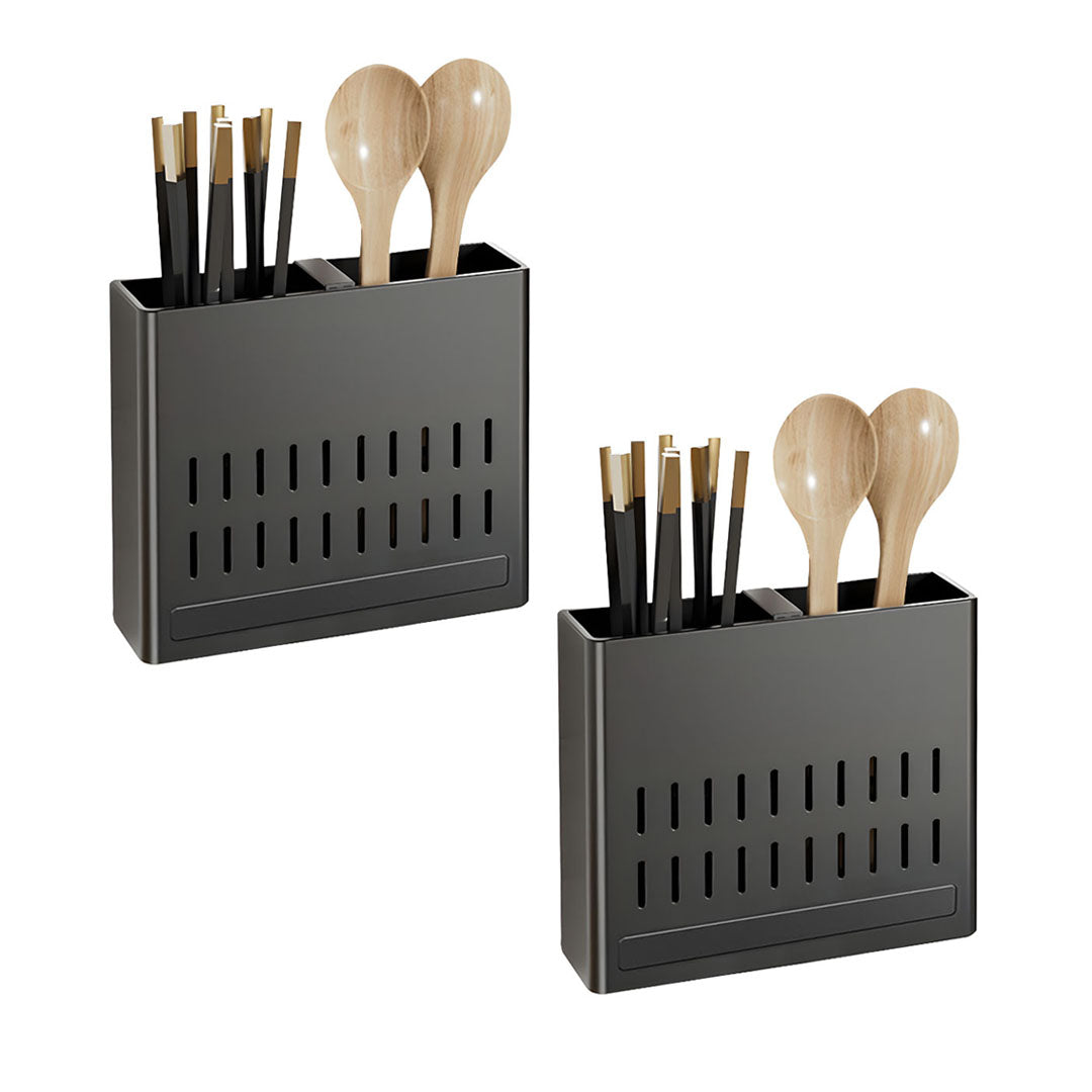 SOGA 2X Wall Mounted Kitchen Utensil Storage Rack Spoon Fork Chopstick Space-Saving Organiser - Cafe Supply