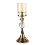 SOGA 43cm Glass Candle Holder Candle Stand Glass/Metal - Cafe Supply