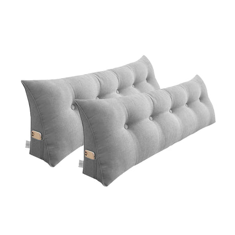 SOGA 2X 180cm Silver Triangular Wedge Bed Pillow Headboard Backrest Bedside Tatami Cushion Home Decor - Cafe Supply
