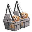 SOGA 2X Waterproof Pet Booster Car Seat Breathable Mesh Safety Travel Portable Dog Carrier Bag Grey - Cafe Supply