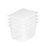 SOGA 200mm Clear Gastronorm GN Pan 1/2 Food Tray Storage Bundle of 4 - Cafe Supply
