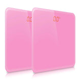 SOGA 2X 180kg Digital Fitness Weight Bathroom Gym Body Glass LCD Electronic Scales Pink - Cafe Supply