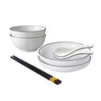 SOGA White Japanese Style Ceramic Dinnerware Crockery Soup Bowl Plate Server Kitchen Home Decor Set of 4 - Cafe Supply