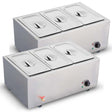 SOGA 2X Stainless Steel 3 X 1/2 GN Pan Electric Bain-Marie Food Warmer with Lid - Cafe Supply