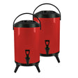 SOGA 2X 16L Stainless Steel Insulated Milk Tea Barrel Hot and Cold Beverage Dispenser Container with Faucet Red - Cafe Supply
