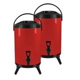 SOGA 2X 16L Stainless Steel Insulated Milk Tea Barrel Hot and Cold Beverage Dispenser Container with Faucet Red - Cafe Supply