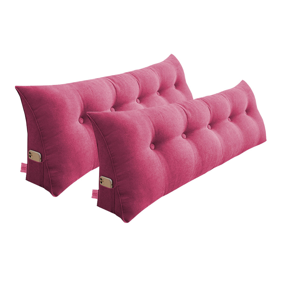 SOGA 2X 180cm Pink Triangular Wedge Bed Pillow Headboard Backrest Bedside Tatami Cushion Home Decor - Cafe Supply