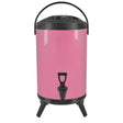 SOGA 14L Stainless Steel Insulated Milk Tea Barrel Hot and Cold Beverage Dispenser Container with Faucet Pink - Cafe Supply