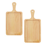 SOGA 2X 30cm Rectangle Premium Wooden Oak Food Serving Tray Charcuterie Board Paddle Home Decor - Cafe Supply