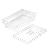 SOGA 100mm Clear Gastronorm GN Pan 1/1 Food Tray Storage Bundle of 2 with Lid - Cafe Supply
