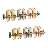 SOGA 2X 69cm Wall-Mounted Slipper Organiser Adhesive Storage Space-Saving Wall Rack - Cafe Supply