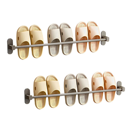 SOGA 2X 69cm Wall-Mounted Slipper Organiser Adhesive Storage Space-Saving Wall Rack - Cafe Supply