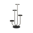 SOGA U Shaped Plant Stand Round Flower Pot Tray Living Room Balcony Display Black Metal Decorative Shelf - Cafe Supply