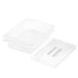 SOGA 65mm Clear Gastronorm GN Pan 1/2 Food Tray Storage Bundle of 2 with Lid - Cafe Supply