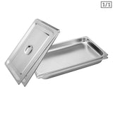 SOGA 2X Gastronorm GN Pan Full Size 1/1 GN Pan 4cm Deep Stainless Steel Tray With Lid - Cafe Supply