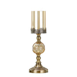 SOGA 42cm Glass Candle Holder Candle Stand Glass/Metal - Cafe Supply