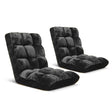 SOGA 2X Floor Recliner Folding Lounge Sofa Futon Couch Folding Chair Cushion Black - Cafe Supply
