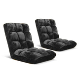 SOGA 2X Floor Recliner Folding Lounge Sofa Futon Couch Folding Chair Cushion Black - Cafe Supply
