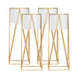 SOGA 4X 50cm Gold Metal Plant Stand with White Flower Pot Holder Corner Shelving Rack Indoor Display - Cafe Supply