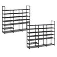 SOGA 2X 19-Shelf Tier Shoe Storage Shelf Space-Saving Caddy Rack Organiser with Handle - Cafe Supply