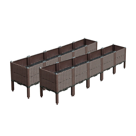 SOGA 2X 200cm Raised Planter Box Vegetable Herb Flower Outdoor Plastic Plants Garden Bed with Legs Deepen - Cafe Supply