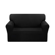 SOGA 2-Seater Black Sofa Cover Couch Protector High Stretch Lounge Slipcover Home Decor - Cafe Supply
