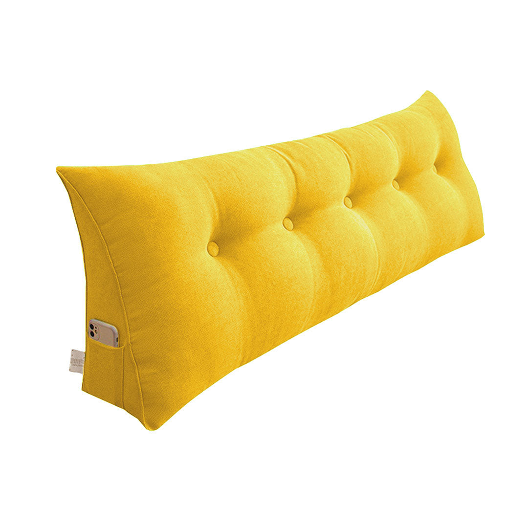 SOGA 180cm Yellow Triangular Wedge Bed Pillow Headboard Backrest Bedside Tatami Cushion Home Decor - Cafe Supply