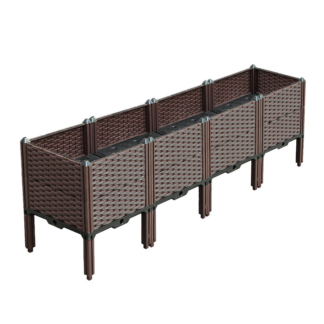 SOGA 160cm Raised Planter Box Vegetable Herb Flower Outdoor Plastic Plants Garden Bed with Legs Deepen - Cafe Supply