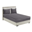 SOGA Grey 183cm Wide Mattress Cover Thick Quilted Fleece Stretchable Clover Design Bed Spread Sheet Protector with Pillow Covers - Cafe Supply