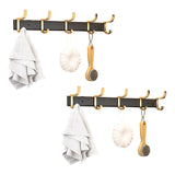 SOGA 2X 41cm Wall Mounted Towel Rack Space-Saving Hanger Organiser with Durable Hooks - Cafe Supply