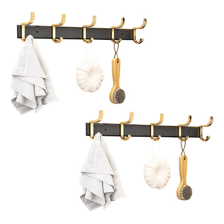 SOGA 2X 41cm Wall Mounted Towel Rack Space-Saving Hanger Organiser with Durable Hooks - Cafe Supply