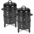 SOGA 2X 3 In 1 Barbecue Smoker Outdoor Charcoal BBQ Grill Camping Picnic Fishing - Cafe Supply
