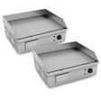 SOGA 2X Electric Stainless Steel Ribbed Griddle Commercial Grill BBQ Hot Plate - Cafe Supply