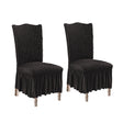 SOGA 2X Black Chair Cover Seat Protector with Ruffle Skirt Stretch Slipcover Wedding Party Home Decor - Cafe Supply