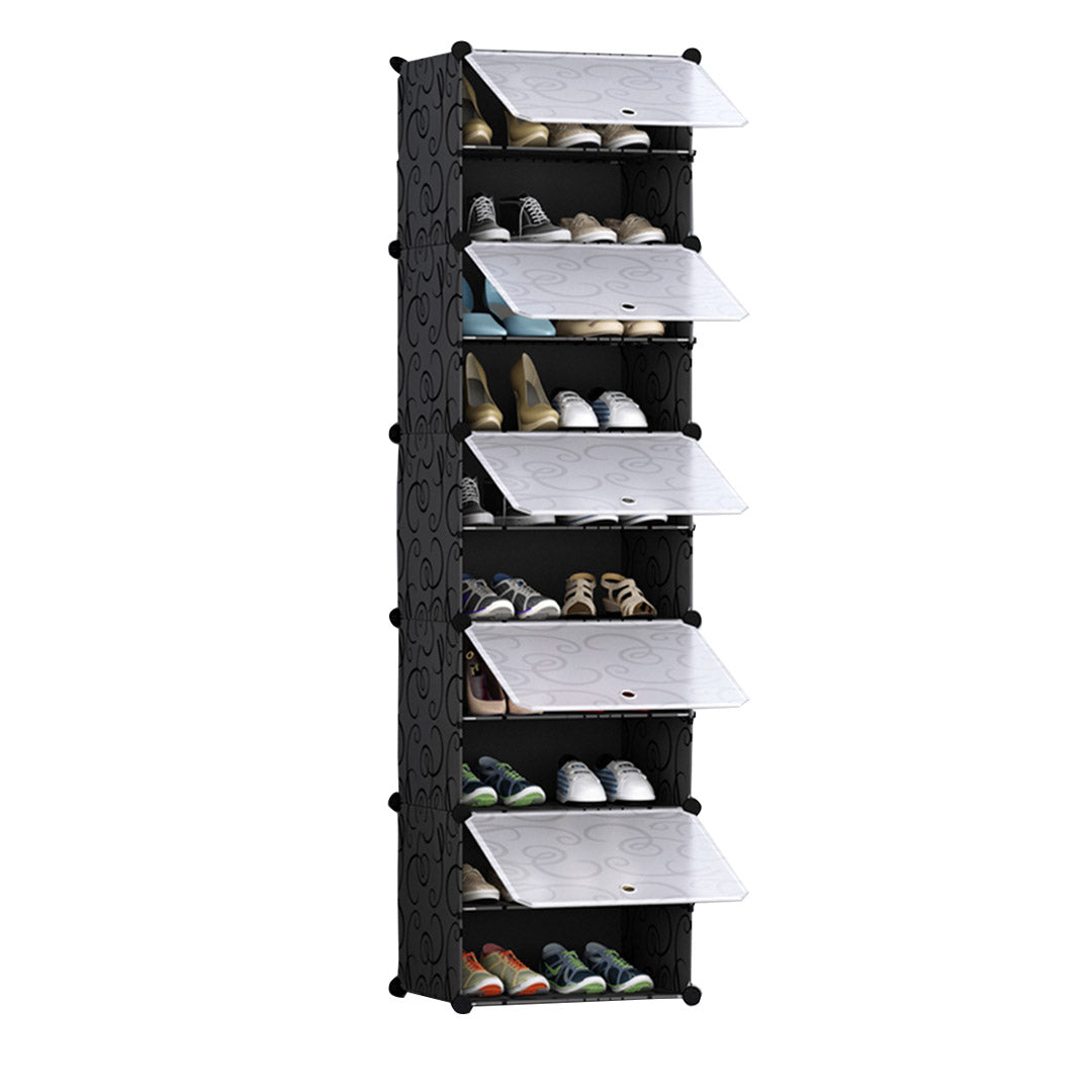 SOGA 10 Tier Shoe Rack Organizer Sneaker Footwear Storage Stackable Stand Cabinet Portable Wardrobe with Cover - Cafe Supply
