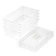 SOGA 150mm Clear Gastronorm GN Pan 1/1 Food Tray Storage Bundle of 4 with Lid - Cafe Supply