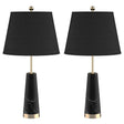 SOGA 2X 68cm Black Marble Bedside Desk Table Lamp Living Room Shade with Cone Shape Base - Cafe Supply