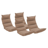 SOGA 4X Foldable Tatami Floor Sofa Bed Meditation Lounge Chair Recliner Lazy Couch Khaki - Cafe Supply