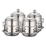 SOGA 4X Stainless Steel Mini Asian Buffet Hot Pot Single Person Shabu Alcohol Stove Burner with Lid - Cafe Supply