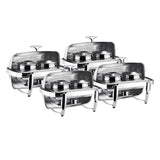 SOGA 4X 6.5L Stainless Steel Double Soup Tureen Bowl Station Roll Top Buffet Chafing Dish Catering Chafer Food Warmer Server - Cafe Supply