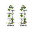 SOGA 2X 7 Tier 8 Pots Black Metal Plant Stand Flowerpot Display Shelf Rack Indoor Home Office Decor - Cafe Supply