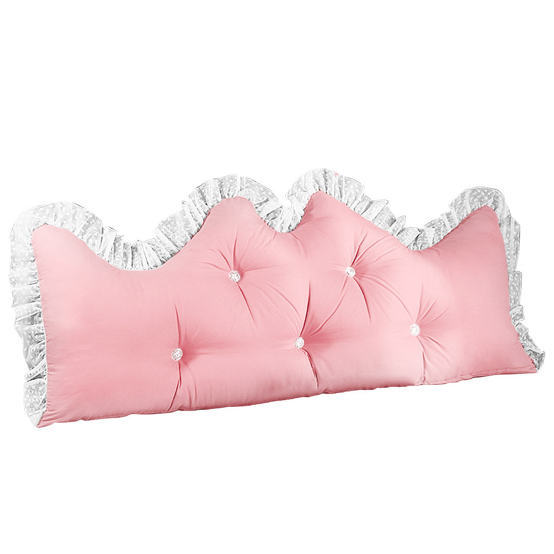 SOGA 180cm Pink Princess Bed Pillow Headboard Backrest Bedside Tatami Sofa Cushion with Ruffle Lace Home Decor - Cafe Supply