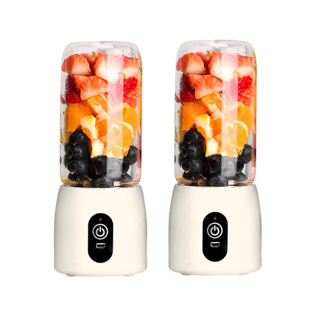 SOGA 2X Portable Mini USB Rechargeable Handheld Juice Extractor Fruit Mixer Juicer White - Cafe Supply